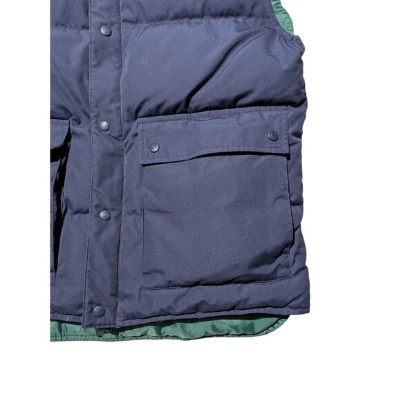 Vintage Eddie Bauer Lined Goose Down Puffer Vest Navy Blue Size Large - Picture 13 of 16